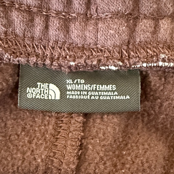 The North Face Brown Jogger Sweatpants Women’s Size XL Logo Fleece - Picture 2 of 5